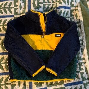 Levi's Kids Colorblock Fleece Hoodie - Navy, Yellow, Green